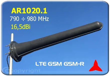 AR1020.1 Yagi directional antenna 790 - 960 MHz LTE GSM GSM-R 16.5dBi
