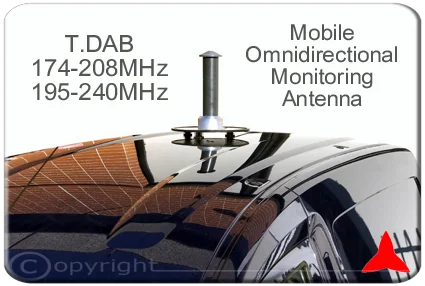 Mobile Omnidirectional monitoring antenna DAB 174-208/195-240 MHZ protel