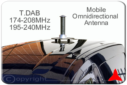 Mobile Omnidirectional antenna DAB 174-208/195-240 MHZ