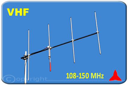 ARYCKM-C-48X Protel NARROW-BAND FM Directional Yagi Antenna 4 elements 108 - 150 MHz