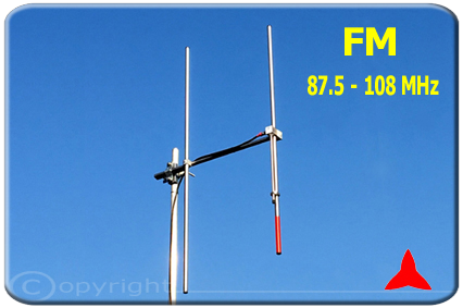 ARYCKM-B-25X   NARROW-BAND FM Directional Yagi Antenna 2 elements 87 - 108 MHz Protel