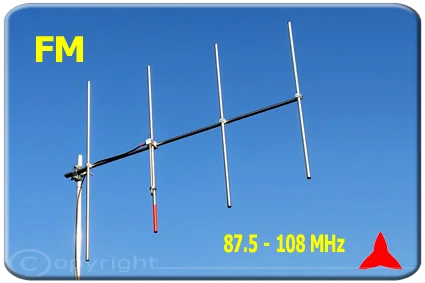 ARYCKM-B-48X NARROW-BAND FM Directional Yagi Antenna 4 elements 87 - 108 MHz Protel