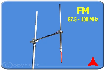 ARDCKM-B-13X Dipole NARROW-BAND FM Omnidirectional Antenna 87 - 108 MHz
