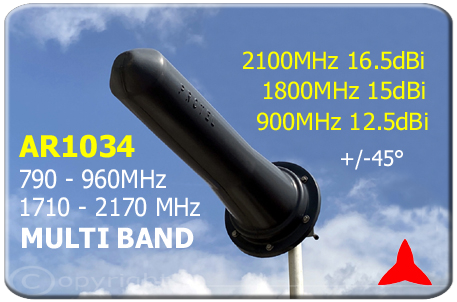AR1034 Directional Antenna Yagi High Gain, band GSM-R umts  dcs gsm lte 3g 4g 760 - 960 MHz 1710 - 2170 MHz