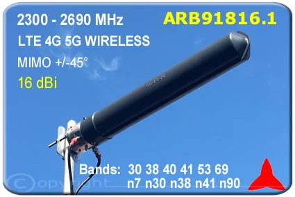 ARB91816.1 Independent Dual Feed Directional MIMO Yagi Antenna +-45° 2300 2690 MHz 16dBi