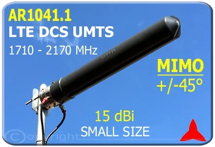 AR1041 Mino Antenna Dual polarization high gain directional antenna + / - 45 °  LTE-DCS-UMTS-3G-4G  1710- 2170 MHz